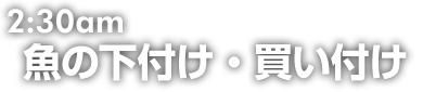 2:30　魚の下付け・買い付け